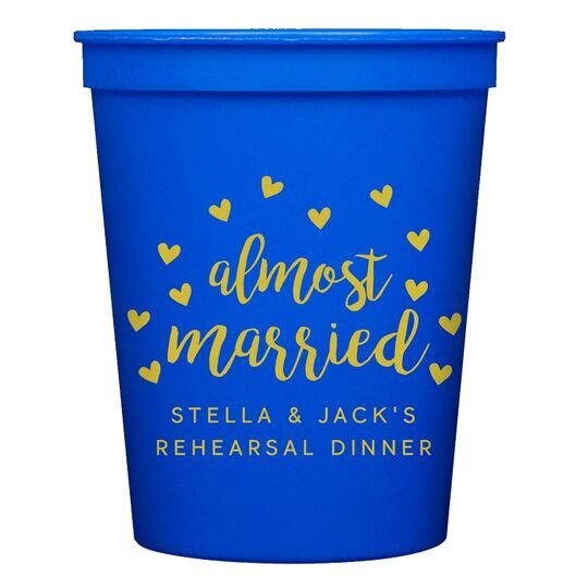 Confetti Hearts Almost Married Stadium Cups